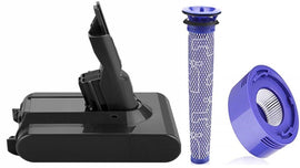 Battery & Filters Combo for all Dyson V7 SV11 vacuum cleaners | Maximum Capacity - Battery Mate