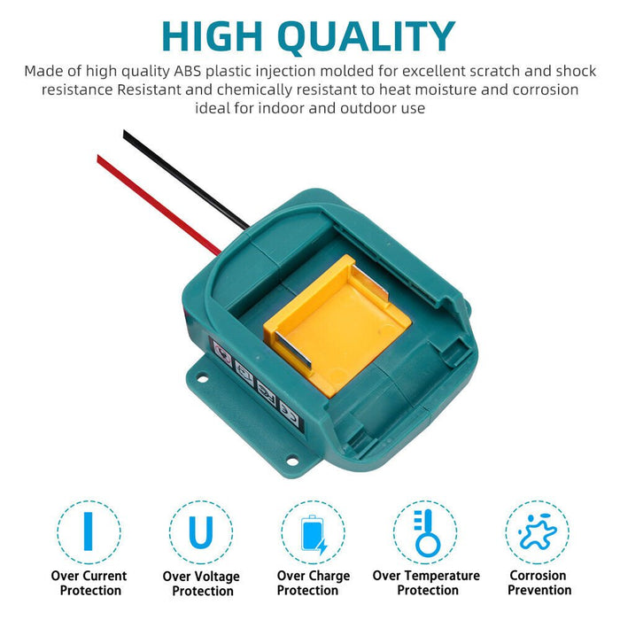 Battery Holder Power Mount Connector Adapter For makita 18V Dock with Wires Kit - Battery Mate
