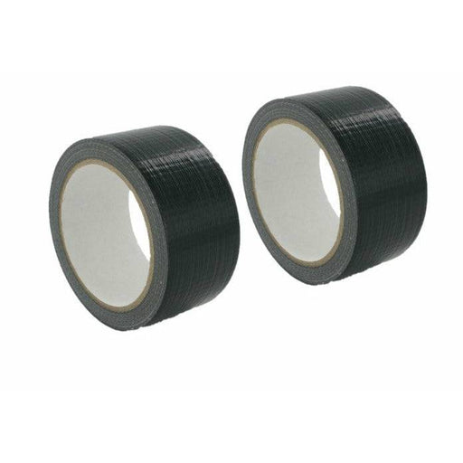 2 Pack | Cloth Duct Tape Gaffer Craft Self Adhesive Repair Black 48mm Waterproof - Battery Mate