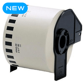 5 x Compatible Brother DK-22205 White Paper Tape Roll - 62mm x 30.48m - Continuous Length - Battery Mate