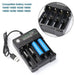 4x 3.7V 3600mAh Li-ion Rechargeable Battery + USB Smart Charger Indicator - Battery Mate