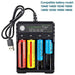 4x 3.7V 3600mAh Li-ion Rechargeable Battery + USB Smart Charger Indicator - Battery Mate