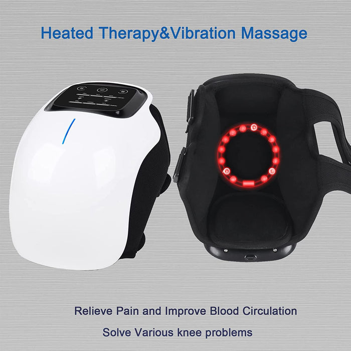 Knee Massager with LED Screen Arthritis Knee Massage Wearable with Heat Rechargeable Electronic Smart Knee Massage for Knee Joint Pain Injury, Swelling and Stiffness - Battery Mate