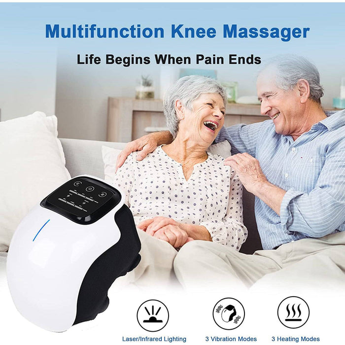 Knee Massager with LED Screen Arthritis Knee Massage Wearable with Heat Rechargeable Electronic Smart Knee Massage for Knee Joint Pain Injury, Swelling and Stiffness - Battery Mate