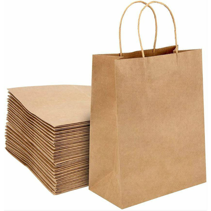 XLarge | 100 Pack Paper Carry Bags (Brown) - Battery Mate