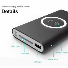 Qi Wireless Charger portable Powerbank 10000mAh Battery iPhone 12 11 X 8 SAMSUNG - Battery Mate