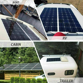 12V 300W Solar Panel Kit Mono Fixed Carava 20A Controller Charging USB - Battery Mate