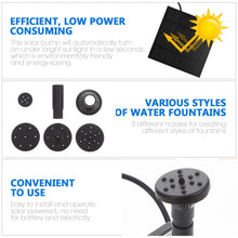 Load image into Gallery viewer, Bird Bath Submersible Solar Fountain Pump Water Panel Power Pool Garden Pond Kit - Battery Mate