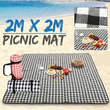 Load image into Gallery viewer, Black | Large Picnic Blanket Premium Cashmere Rug Waterproof Mat Outdoor - Battery Mate