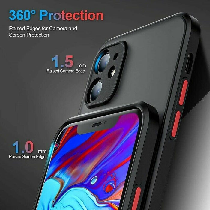 Black Matte Surface Ultra Protective iPhone 12 Case - Battery Mate