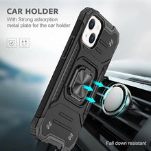 Load image into Gallery viewer, Black Shockproof Ring Case Stand Cover for iPhone 12 - Battery Mate