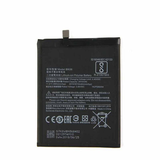 BN36 New Replacement Battery BN36 for Xiaomi Mi6X MI 6X A2 MiA2 100% Capacity - Battery Mate