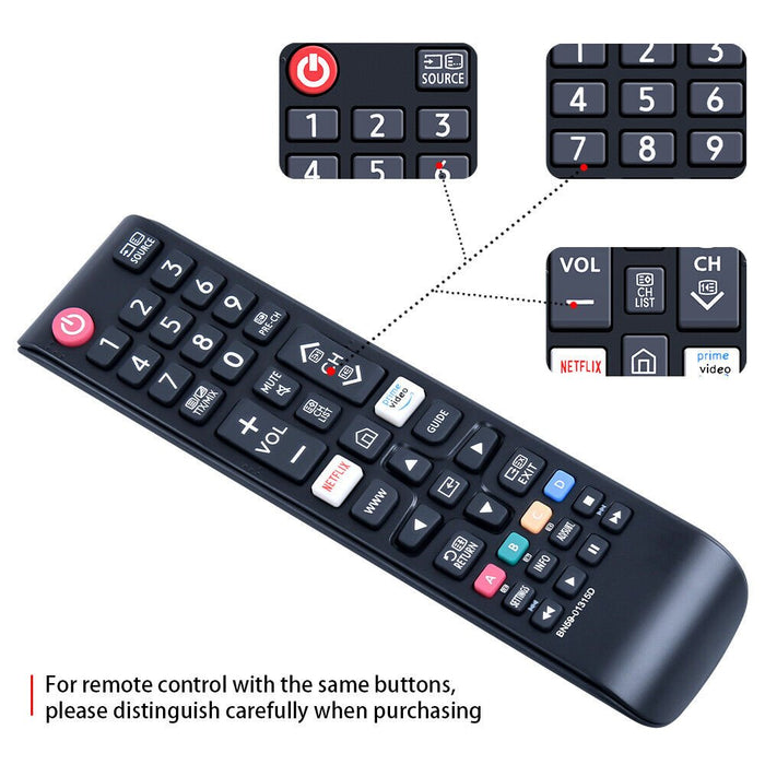 BN59-01315D For Samsung TV Remote Control NETFLIX Prime Video UA75RU7100W - Battery Mate