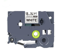 Brother TZe-241 Compatible 18mm Black Text on White Laminated Tape - 8 meters - Battery Mate