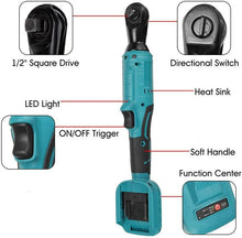 Load image into Gallery viewer, Brushless Cordless 1/2&#39;&#39; 130Nm Ratchet Wrench Right Angle For Makita 18V Battery - Battery Mate