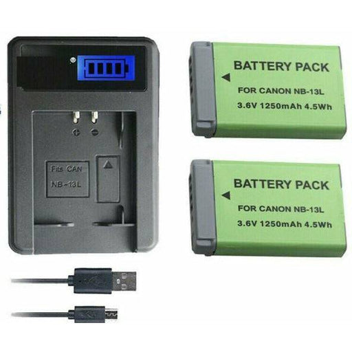 Canon NB-13L PowerShot G7 X Mark II, G9 X Mark Replacement Battery & Charger - Battery Mate