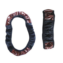 Load image into Gallery viewer, Car Steering Wheel Cover Mahogany Wood Pattern PU Leather Steering wheel CoverAU - Battery Mate