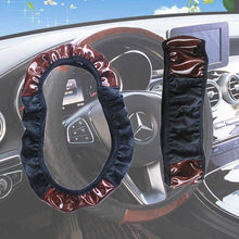 Load image into Gallery viewer, Car Steering Wheel Cover Mahogany Wood Pattern PU Leather Steering wheel CoverAU - Battery Mate