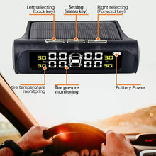 Load image into Gallery viewer, Car TPMS Solar Wireless Tire Tyre Pressure Monitor System LCD Tester+4 Sensors - Battery Mate