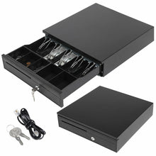 Load image into Gallery viewer, Cash Drawer Register POS 5 Bills + 5 Coins Tray | Electronic &amp; Manual | Heavy Duty - Battery Mate