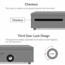 Load image into Gallery viewer, Cash Drawer Register POS 5 Bills + 5 Coins Tray | Electronic &amp; Manual | Heavy Duty - Battery Mate