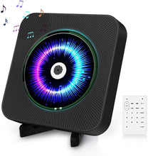 Load image into Gallery viewer, CD Player with FM Radio, Bluetooth CD Player with USB/AUX Port, Adjustable Rack, Remote, Black Home Audio Music Player Personal CD Players - Battery Mate