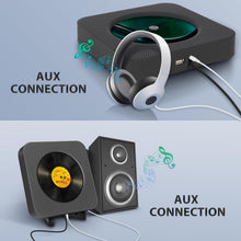 Load image into Gallery viewer, CD Player with FM Radio, Bluetooth CD Player with USB/AUX Port, Adjustable Rack, Remote, Black Home Audio Music Player Personal CD Players - Battery Mate
