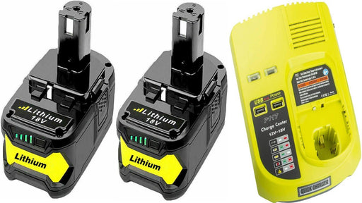 [Combo Deal] 2x Ryobi One+ Plus Compatible 18V Batteries 5ah + 1x Charger - Battery Mate