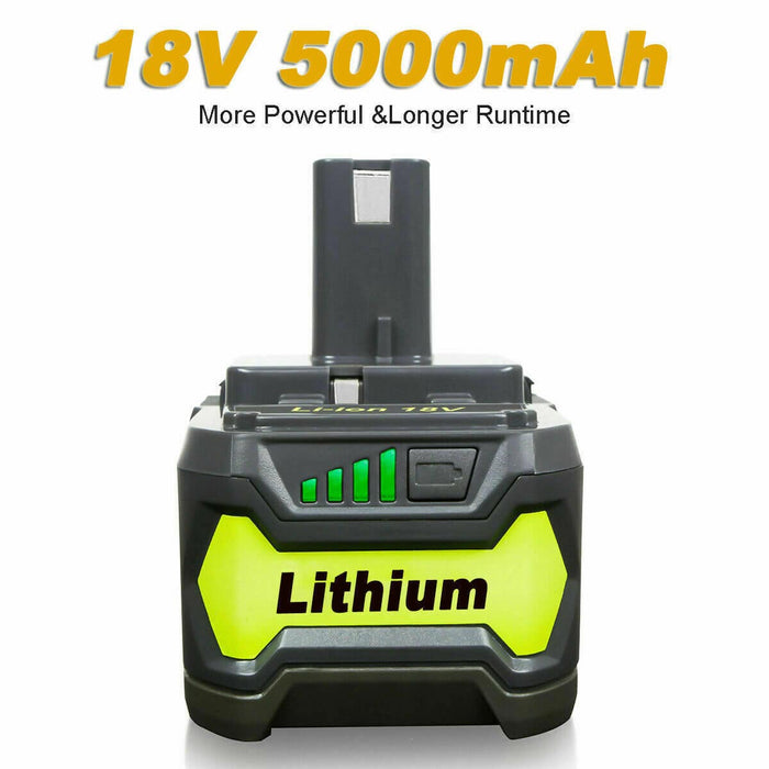 Compatible Battery 18V 5 AH For Ryobi One+ Plus P108 RB18L50 P104 P780 RB18L40 - Battery Mate