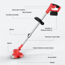 Load image into Gallery viewer, Cordless Grass Trimmer Lawn Grass Brush Cutter Blade Whipper Snipper &amp; 2 Battery - Battery Mate