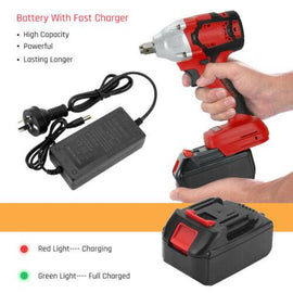 Cordless Power Impact Wrench Brushless Rattle Gun Drill Tool Socket w/ 2 Battery - Battery Mate