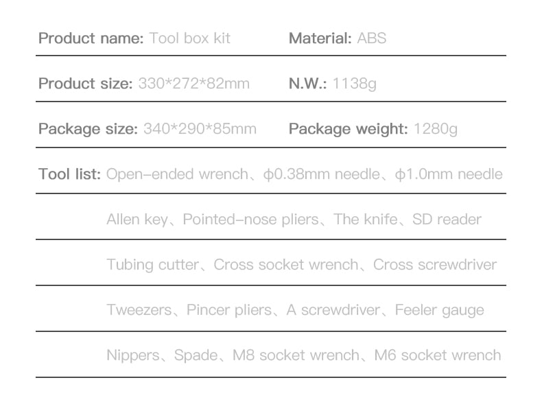 Creality 3D Printer Tool Box Kit - Battery Mate