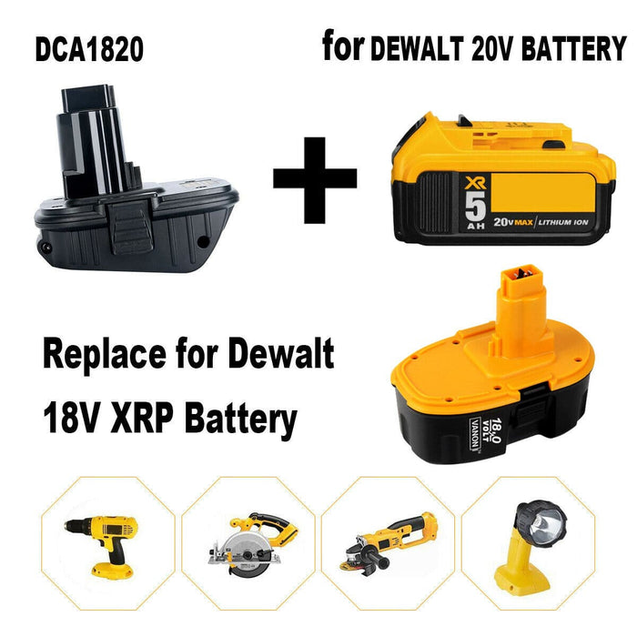 DCA1820 Adapter For Dewalt 20V MAX to 18V Convert for Li-Ion NiCD NiMh Battery - Battery Mate