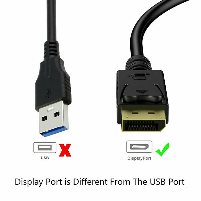 Display Port Male to HDMI Male Cable | 4K UltraHD - Battery Mate