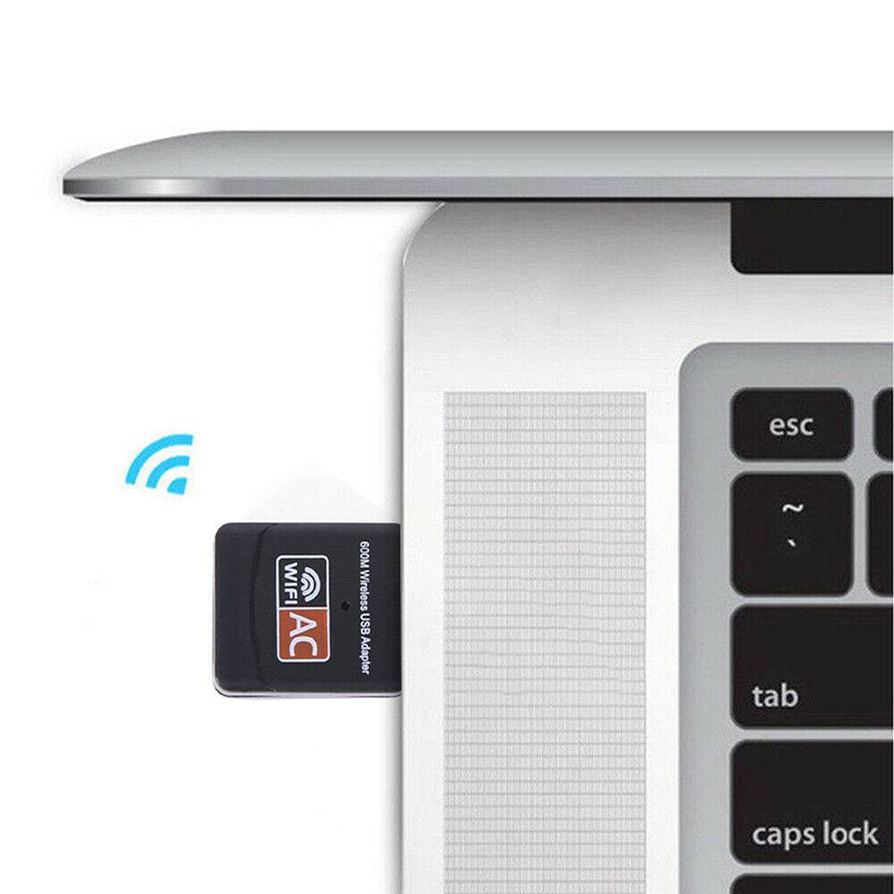 Dual Band 600Mbps USB WiFi Wireless Dongle AC600 Lan Network Adapter 2.4GHz 5GHz - Battery Mate