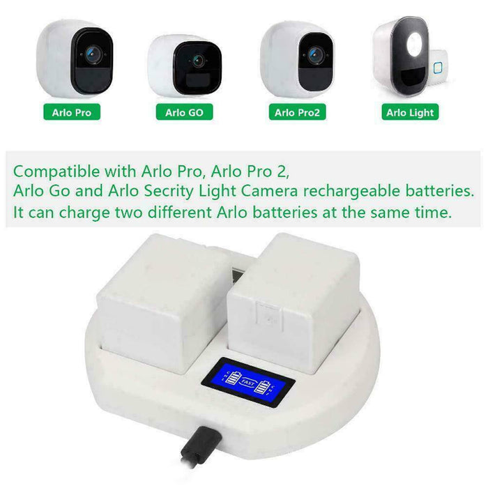 Dual Battery Charger for Arlo Pro 2 with USB Cable & LCD - Battery Mate
