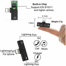 Load image into Gallery viewer, Dual Headphone Charger Splitter Adapter 2 in 1 iPhone 12 11 Pro Mini Max X XR 8 - Battery Mate