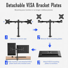Load image into Gallery viewer, Dual LCD / LED Monitor Desk Mount Stand Heavy Duty Fully Adjustable fits 2 Screens up to 27" - Battery Mate