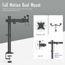 Load image into Gallery viewer, Dual LCD / LED Monitor Desk Mount Stand Heavy Duty Fully Adjustable fits 2 Screens up to 27" - Battery Mate