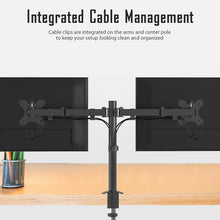 Load image into Gallery viewer, Dual LCD / LED Monitor Desk Mount Stand Heavy Duty Fully Adjustable fits 2 Screens up to 27" - Battery Mate