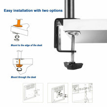 Load image into Gallery viewer, Dual LCD / LED Monitor Desk Mount Stand Heavy Duty Fully Adjustable fits 2 Screens up to 27" - Battery Mate