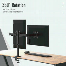 Load image into Gallery viewer, Dual LCD / LED Monitor Desk Mount Stand Heavy Duty Fully Adjustable fits 2 Screens up to 27" - Battery Mate