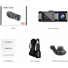 Load image into Gallery viewer, Dual Lens Dash Cam Night Vision, Full HD 1080P Car Recorder Camera 1.5inch LCD - Battery Mate