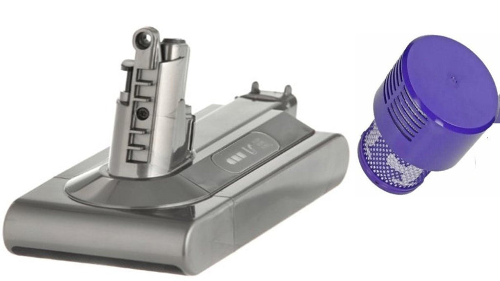 Dyson V10 High Capacity Battery SV12 Replacement + Filter Combo - Battery Mate