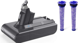 Dyson V6 Series Compatible Battery + 2 Pre Filters Combo | For Dyson Vacuum DC61 DC62 DC72 DC58 DC59 V6 Animal - Battery Mate