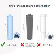 Load image into Gallery viewer, EcoAqua ECF-7003A Filter, Compatible with Jura Claris Blue Capresso Clearyl Coffee Machine Water Filter, 6 Pack - Battery Mate
