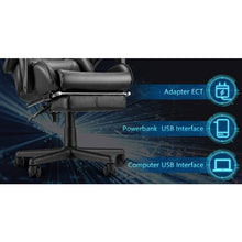 Load image into Gallery viewer, Ergonomic Massage LED Racing Chair , Reclining Swivel Heavy High Back Office PC Chair w/ Built-in Speaker-Black - Battery Mate