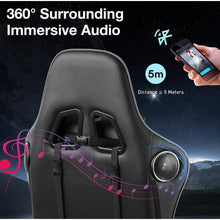 Load image into Gallery viewer, Ergonomic Massage LED Racing Chair , Reclining Swivel Heavy High Back Office PC Chair w/ Built-in Speaker-Black - Battery Mate