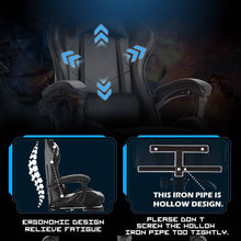 Load image into Gallery viewer, Ergonomic Massage LED Racing Chair , Reclining Swivel Heavy High Back Office PC Chair w/ Built-in Speaker-Black - Battery Mate