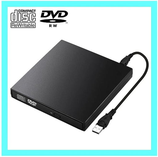 External CD DVD ROM Writer Burner Player Drive USB PC Laptop Mac Windows 7/8/10 - Battery Mate